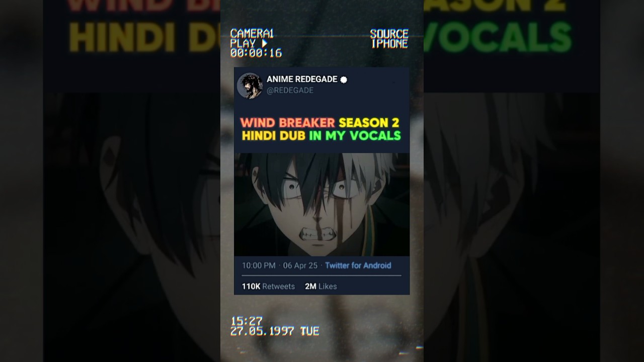 Wind breaker season 2 Hindi dubbed in my vocals🤫😡#viralvideo#trendingshorts#trending