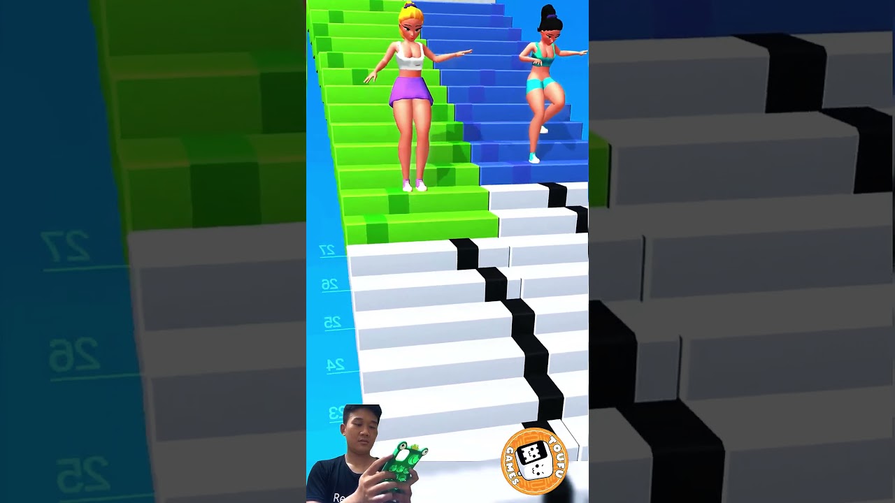 Funny Girl Downstairs - đi bộ cầu thang #games