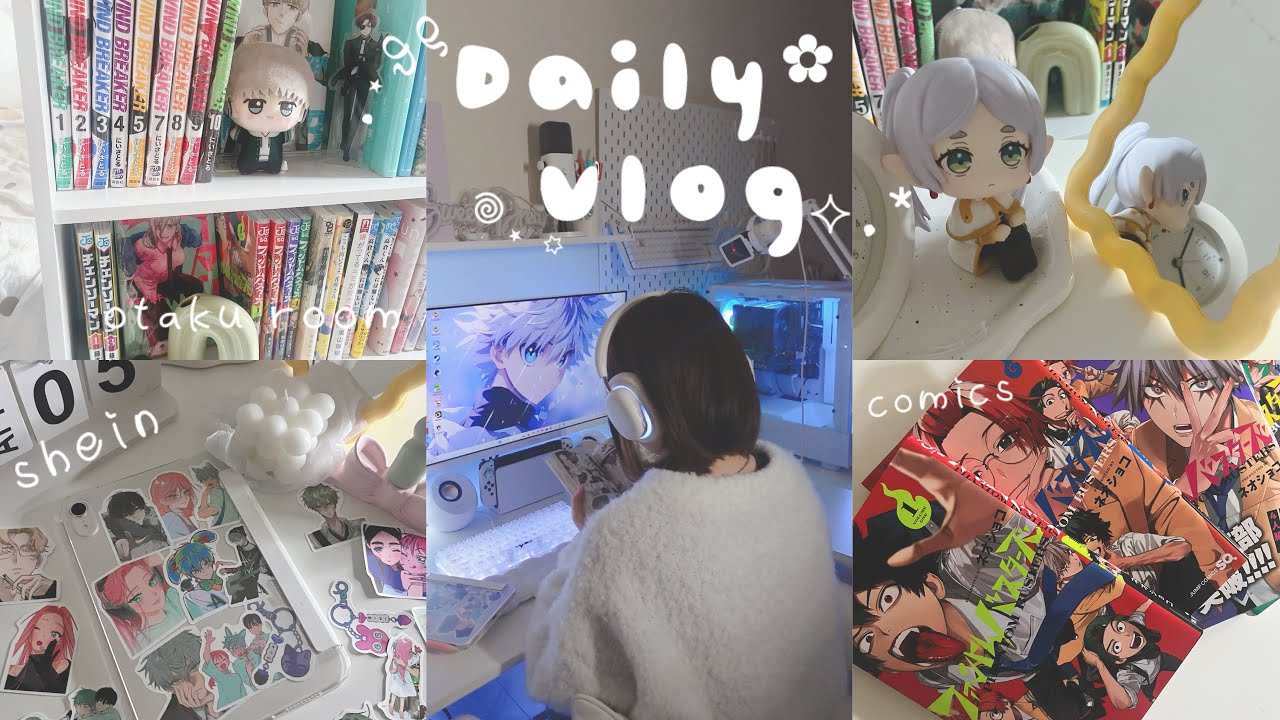 Vlog|オタク社会人の日常🏡⋆|漫画部屋作り📕🗯 |ダイソー、SHEIN購入品紹介🛒𓈒𓂂𓏸|ウィンドブレーカー|オタ活|漫画購入|👩🏻‍🎓🫶🏻