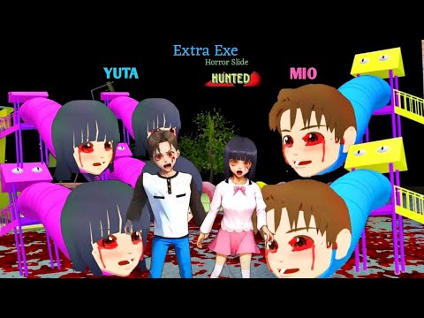 Lots of Monster Horror Slide Extra Slide Haunted YUTA MIO 😰|| SAKURA School Simulator Horror Drama 😱