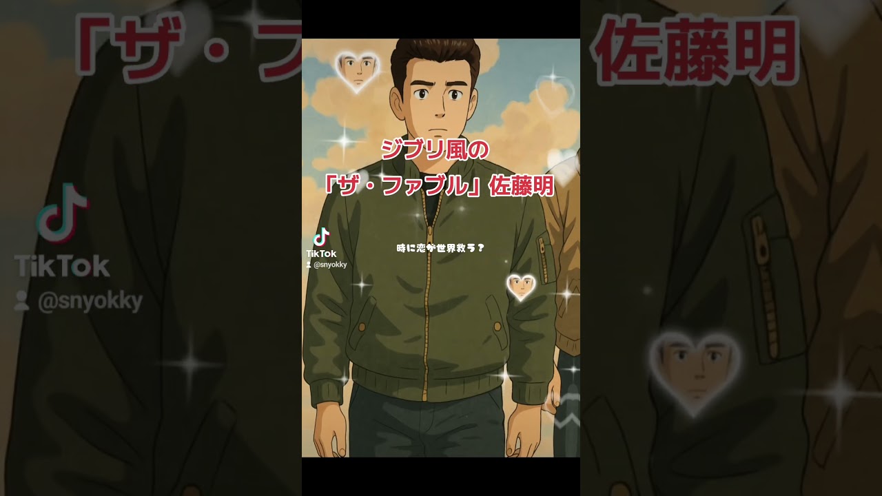 ジブリ風の「ザ・ファブル」佐藤明#AI #ジブリ #ジブリ風加工 #ファブル #漫画