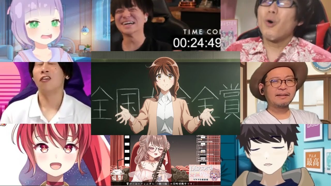 響け！ユーフォニアム 3期 13話 メガリアクション 同時視聴- Hibike! Euphonium Season 3 Episode 13 MEGA Reaction Mashup