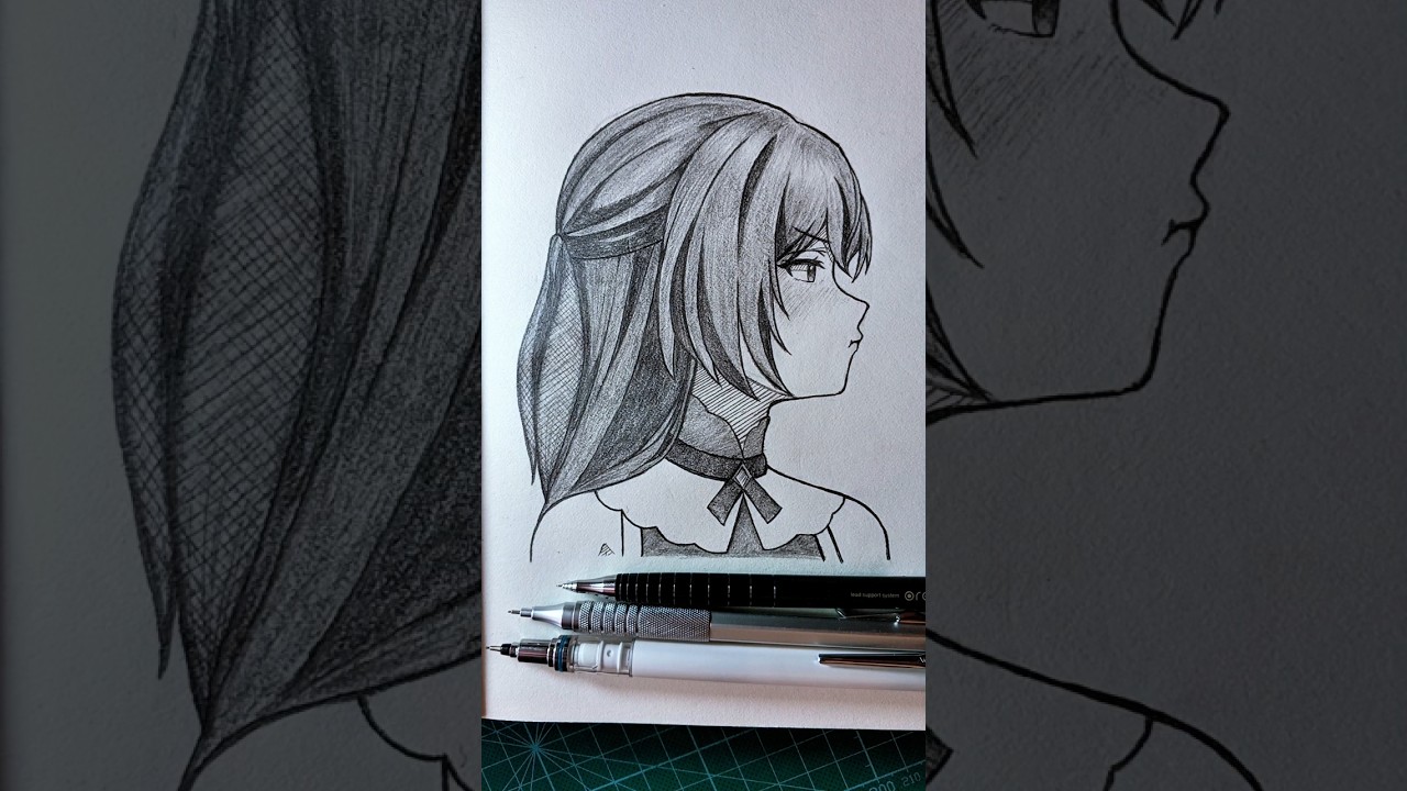 I Draw anime : Tinasha (unnamed memory) )【イラ ストメイキング】#メイキング #アナログ  #anime #drawing #shorts