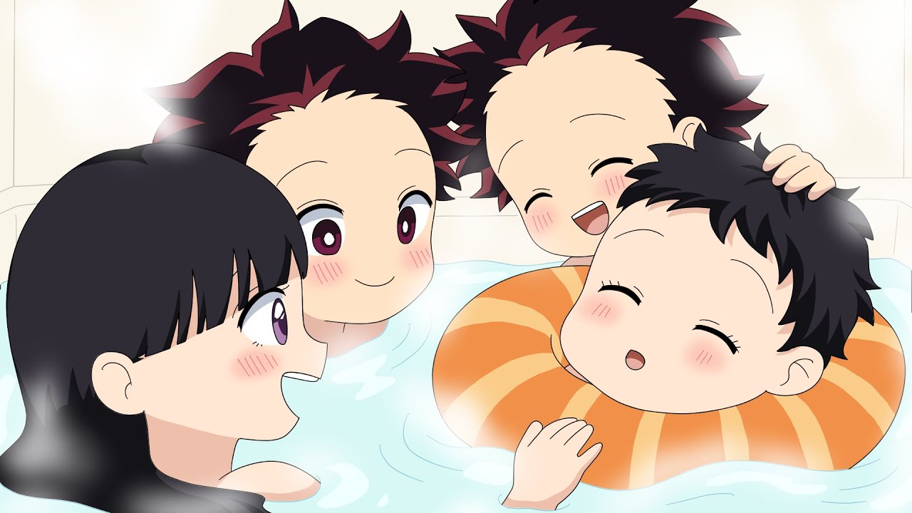 【鬼滅の刃】炭治郎パパカナヲママの子どもたちが赤ちゃんと初めてお風呂に入った日。湯船に浸かる赤ちゃんが可愛すぎた！