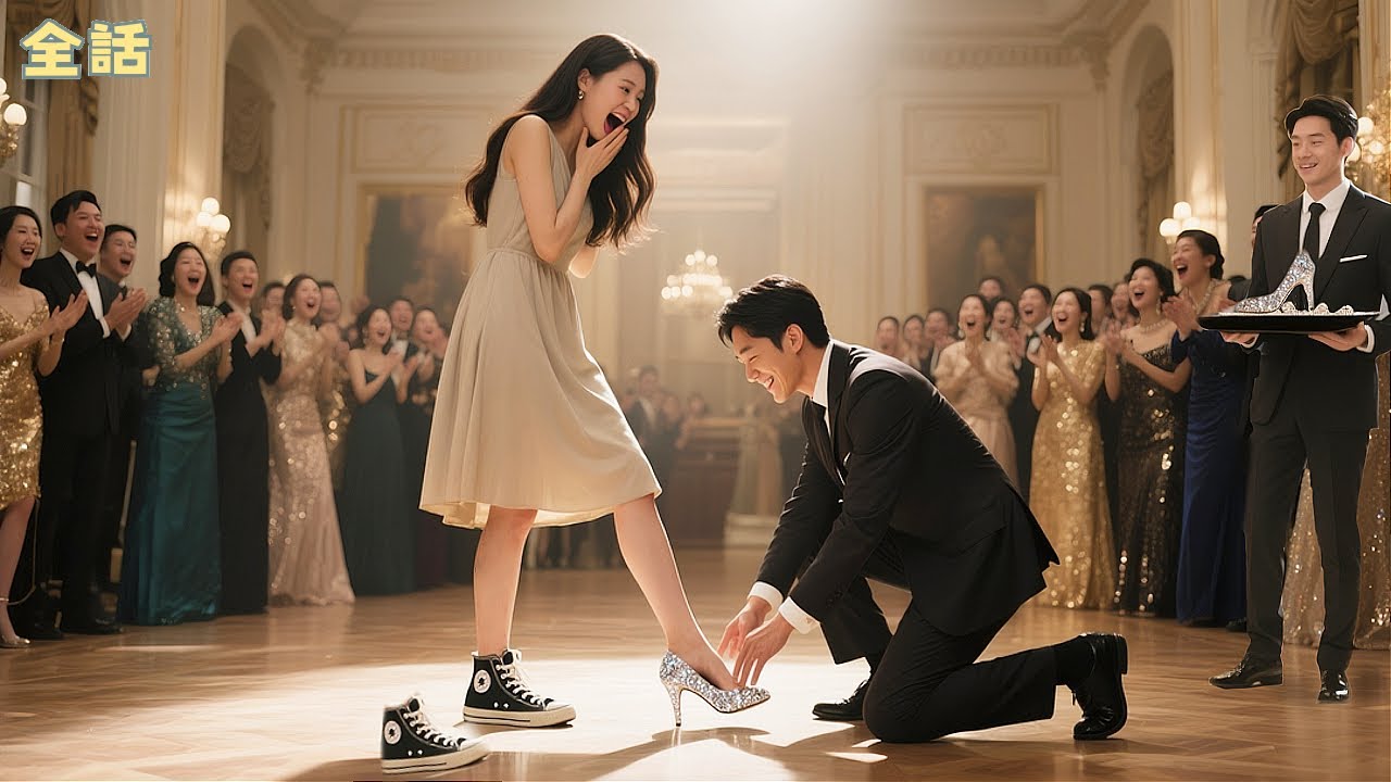 パーティーで皆がこの貧しい女性の古い靴を笑っていたが、次の瞬間、社長が世界に一つだけのクリスタルシューズを取り出し、彼女に自ら履かせた！