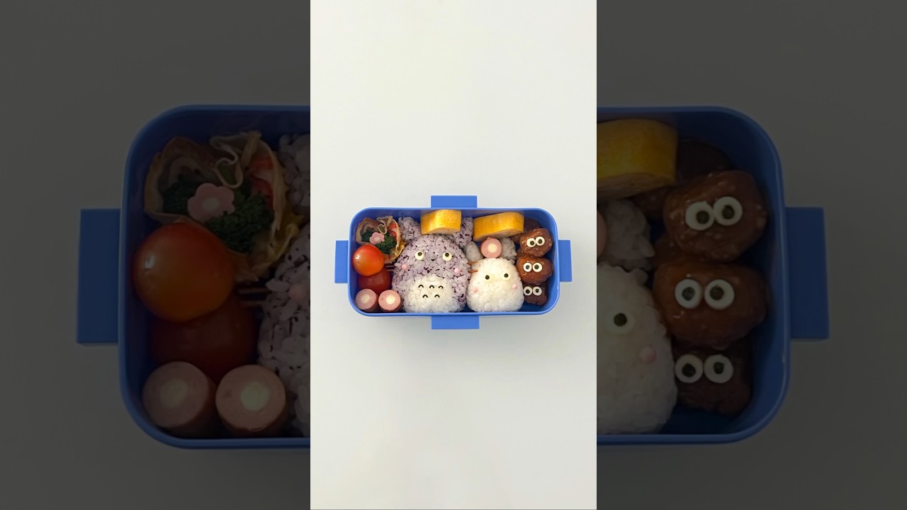 トトロと仲間たち弁当🌱♡ #shorts #キャラ弁 #トトロ #トトロ弁当 #ジブリ#お弁当
