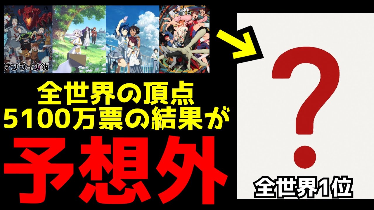 【驚愕】世界最大規模で開催された全世界投票数5100万票の頂点に輝いた作品が予想外過ぎて波乱を呼ぶ事態に...【アニメオブザイヤー2025】