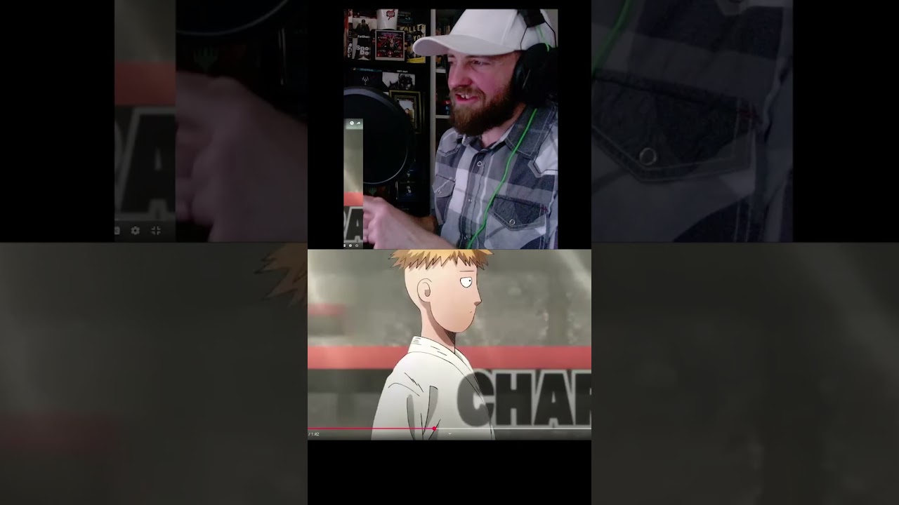 Saitama stole Bakugo's hair #anime #onepunchman #saitama #myheroacademia #reaction #clips #shorts