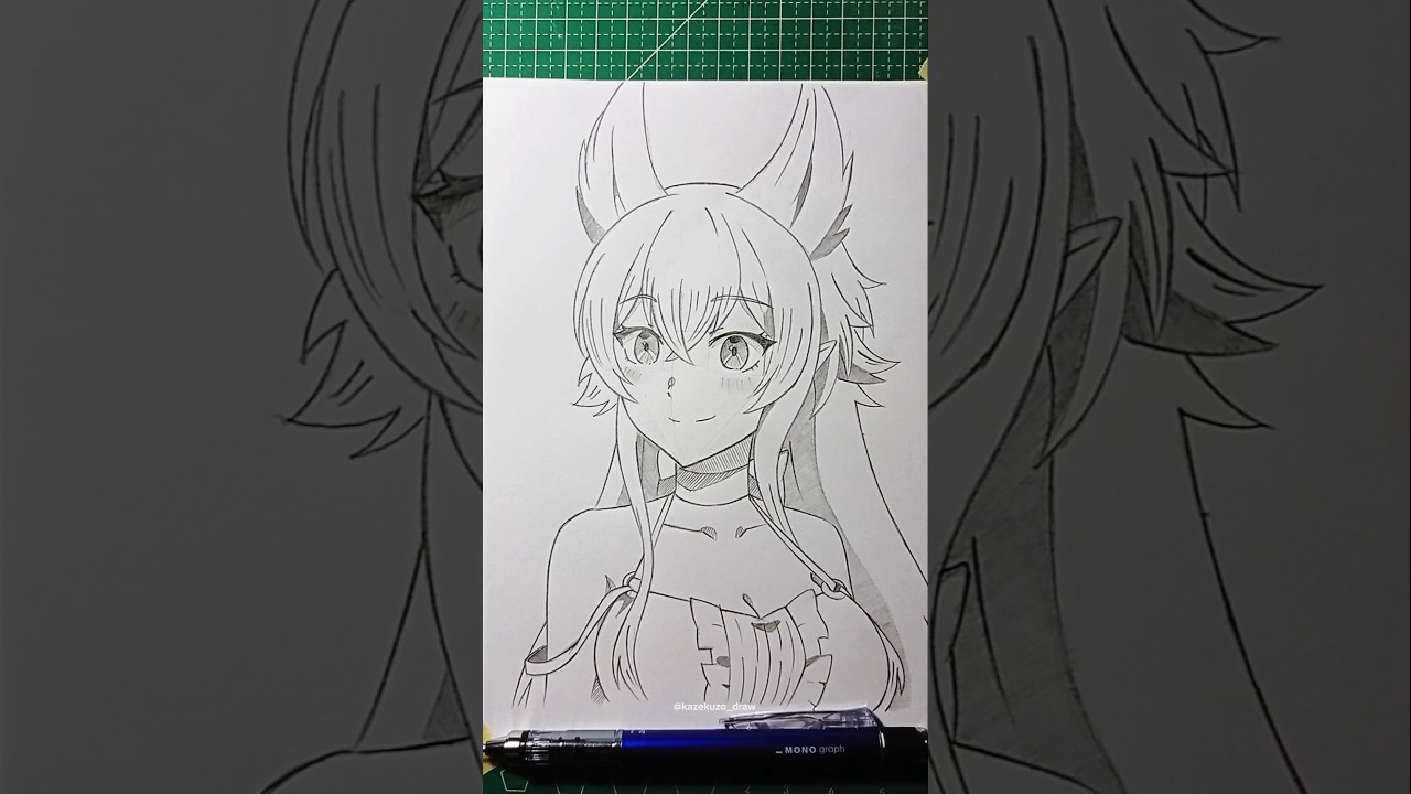 Drawing - Fenrys face | Chillin in another world level 2#fenrys #shorts #anime #art #drawing