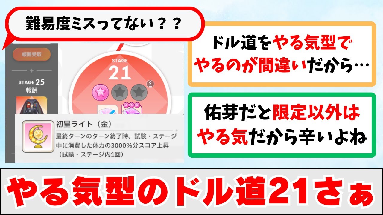 【反応集+補足】「やる気型のドル道21、難易度ミスってない？」に関する学Pたちの反応集【学園アイドルマスター反応集】