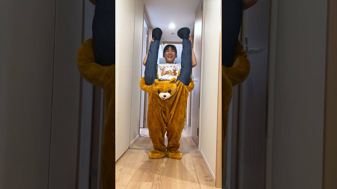 クマに乗ったあちゃぴ🤣#shorts