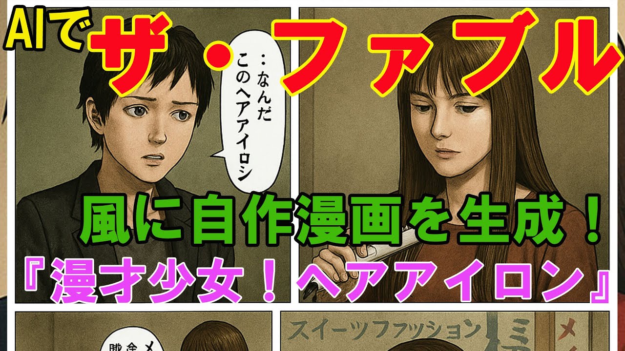 AIで『ザ・ファブル』風に自作漫画を生成！『漫才少女！ヘアアイロン』のボツ！