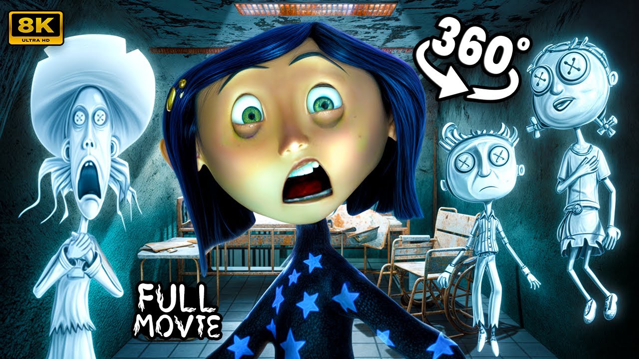360° CORALINE FULL MOVIE | Beldam's Ghost Children SECRET | Scary VR 360º 8K Animation Film