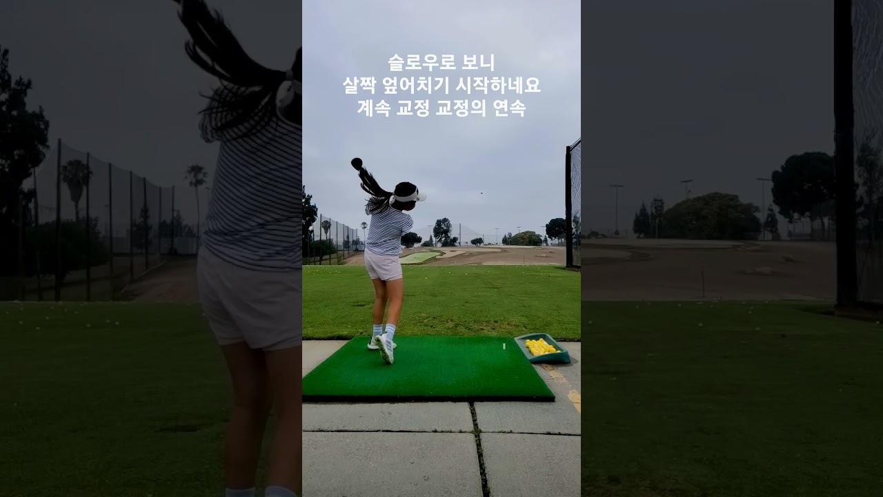 초딩 골퍼 아린 슬로우로 보니 약간 엎어티기 시작이네요.. 또 교정해야 겠어요. 260일차 DAY260 7월2일 #golf #golfswing #골프 #골린이
