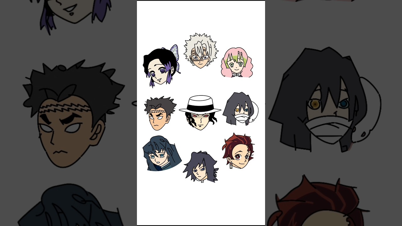 【鬼滅の刃】柱稽古編のラストのシーンのキャラクターたちをアルファベットだけで描いてみた！ #柱稽古編 #無限城編 #art