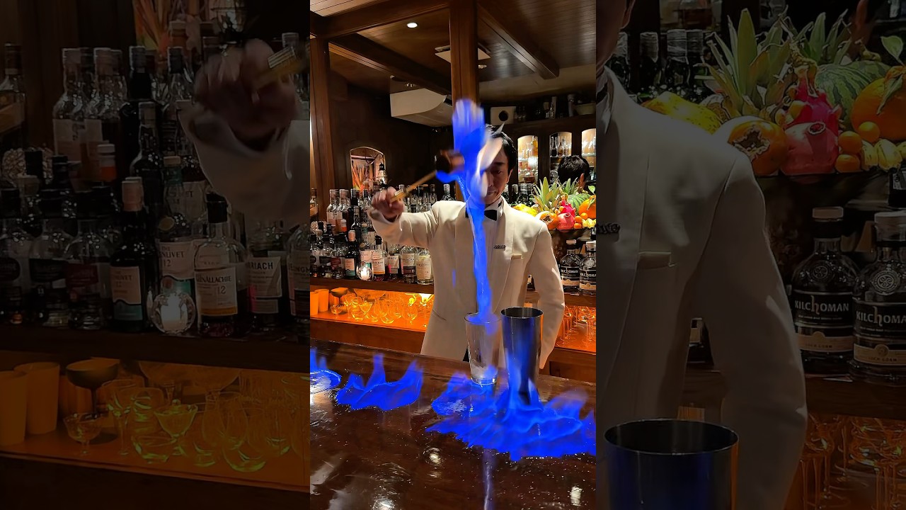 圧倒的パフォーマンスでフルーツカクテルを作るマスター#japanesefood