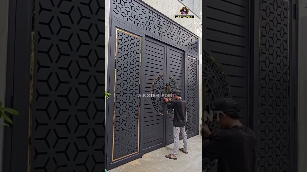 Latest and modern folding with sliding gate installation #gate