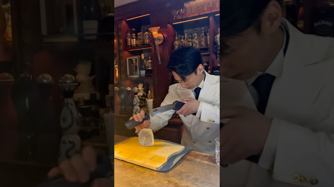 【世界が注目している】グラスを置く位置が決まりすぎてるバーテンダー #japanesefood