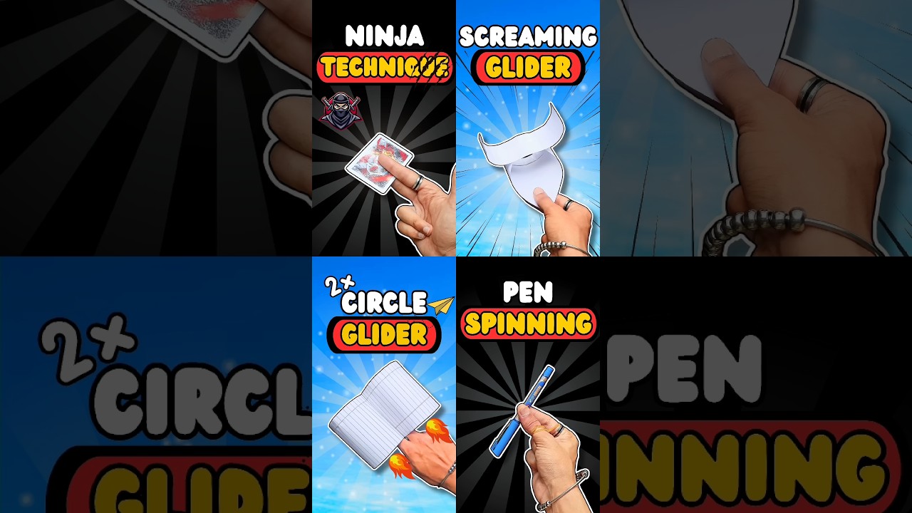 Origami paper crafts ✂️🤗 Ninja technique, screaming glider, circle glider, pen spinning #shorts #diy
