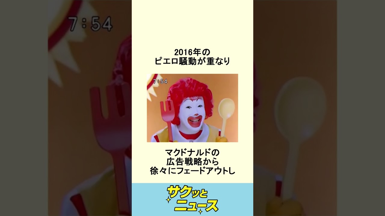 ドナルド・マクドナルドが久しぶりにCMに出演したというニュース