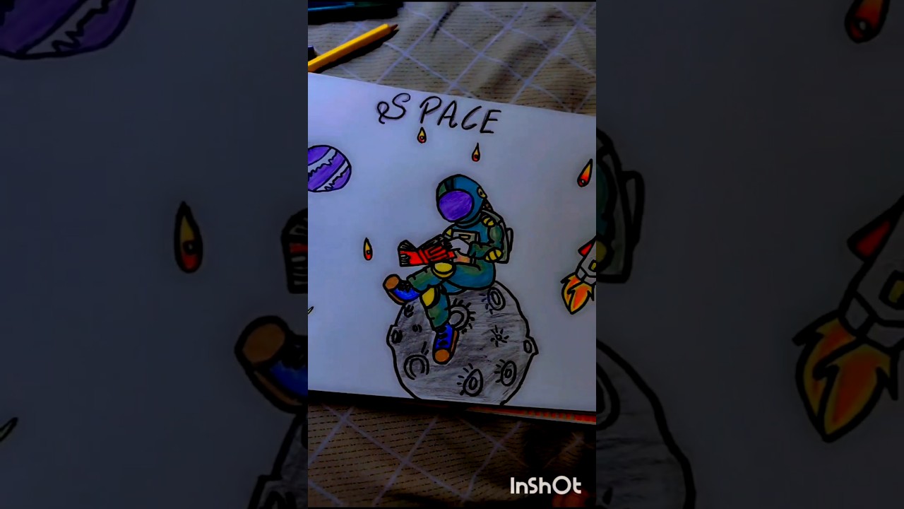 THIS IS SPACE ASTRONOTE drawing  comparision between two powerful drawings Jai baba ki  #bts #art