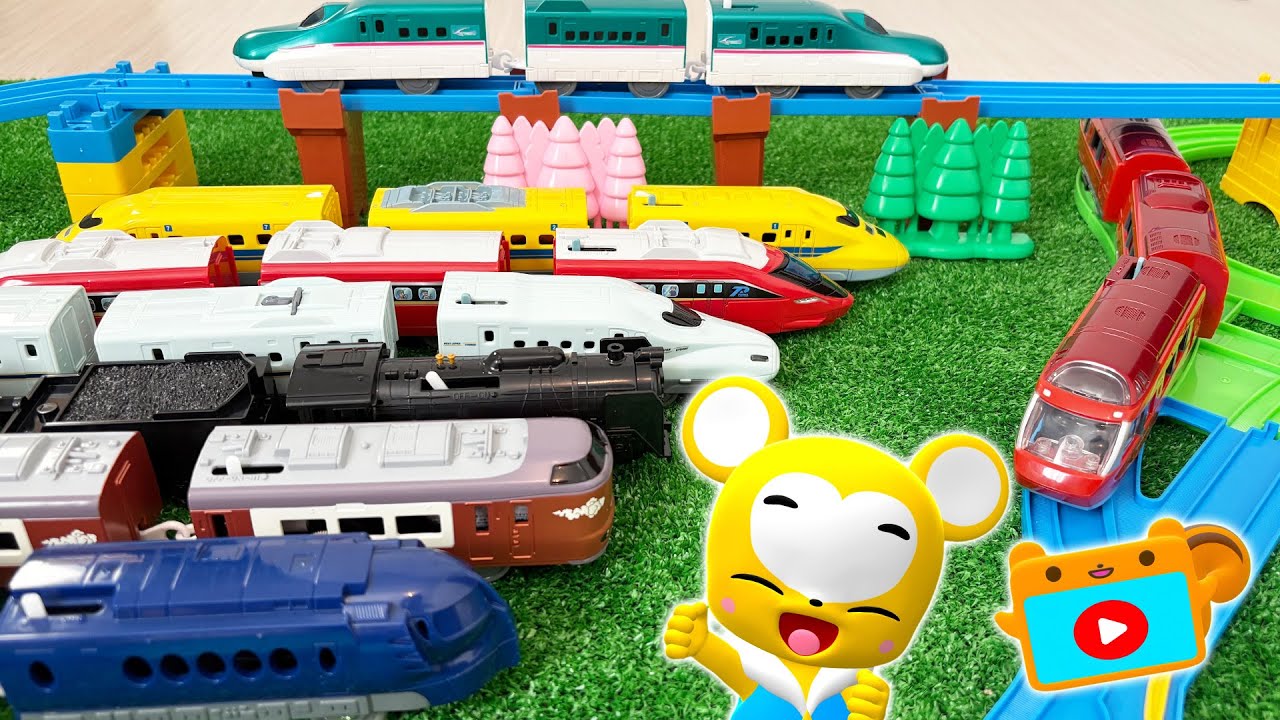 【おもちゃ】プラレールで色を覚えよう！トミカ★はたらくくるま・消防車・救急車・パトカー★乗り物 いっぱい 子供向け知育動画★赤ちゃん喜ぶアニメ,Tomica Cars