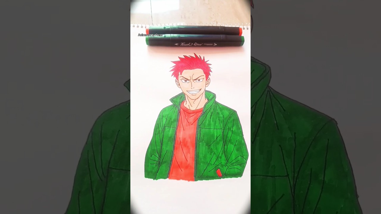 Sakura from windbreaker drawing.#shorts #ytshorts