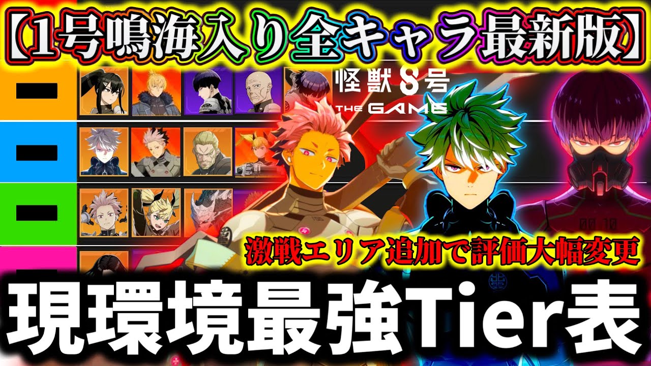 【怪獣8G】【ナンバーズ1鳴海入り最新版】評価大幅変更！現環境最強Tier表最強キャラランキング&今育成すべきキャラ解説【怪獣8号 THE GAME】【新作ゲームアプリ】