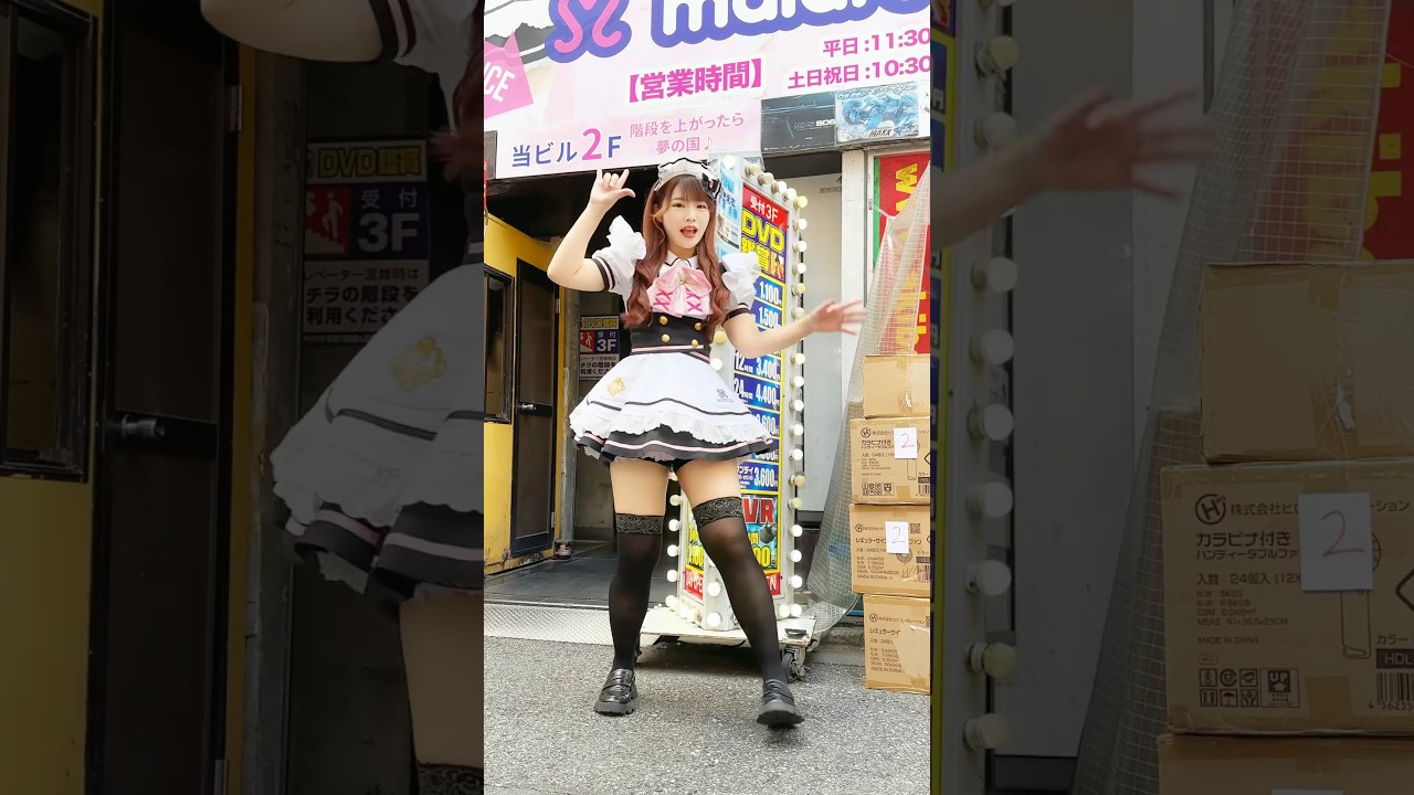#しかのこのこのここしたんたん のリズムに合わせて外神田一丁目店をメイドがご紹介！#しかのこ #シカ色デイズ #アニメ #アニメダンス