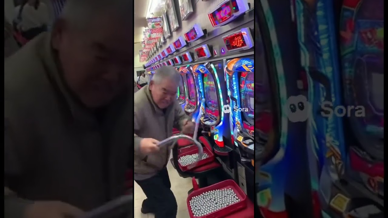 【パチンコ】大海物語でボロ負けしてブチ切れて暴れる爺www AI動画