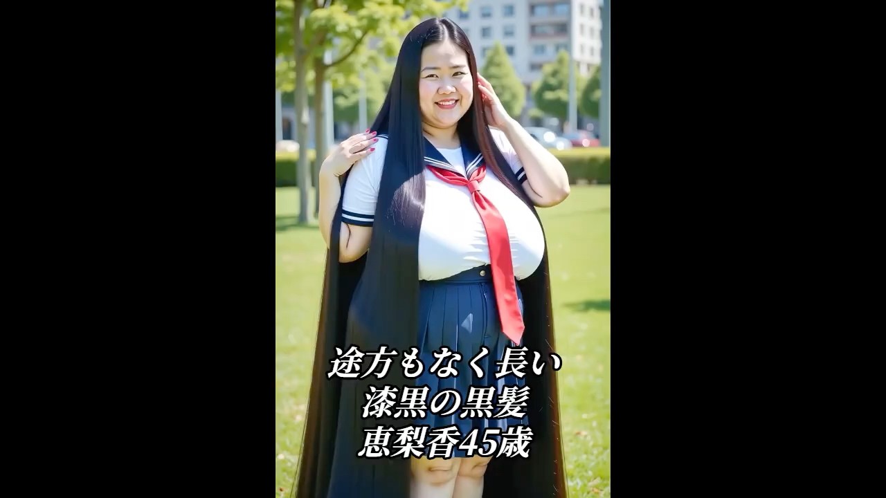 途方もなく長い漆黒の黒髪　恵梨香45歳 0006