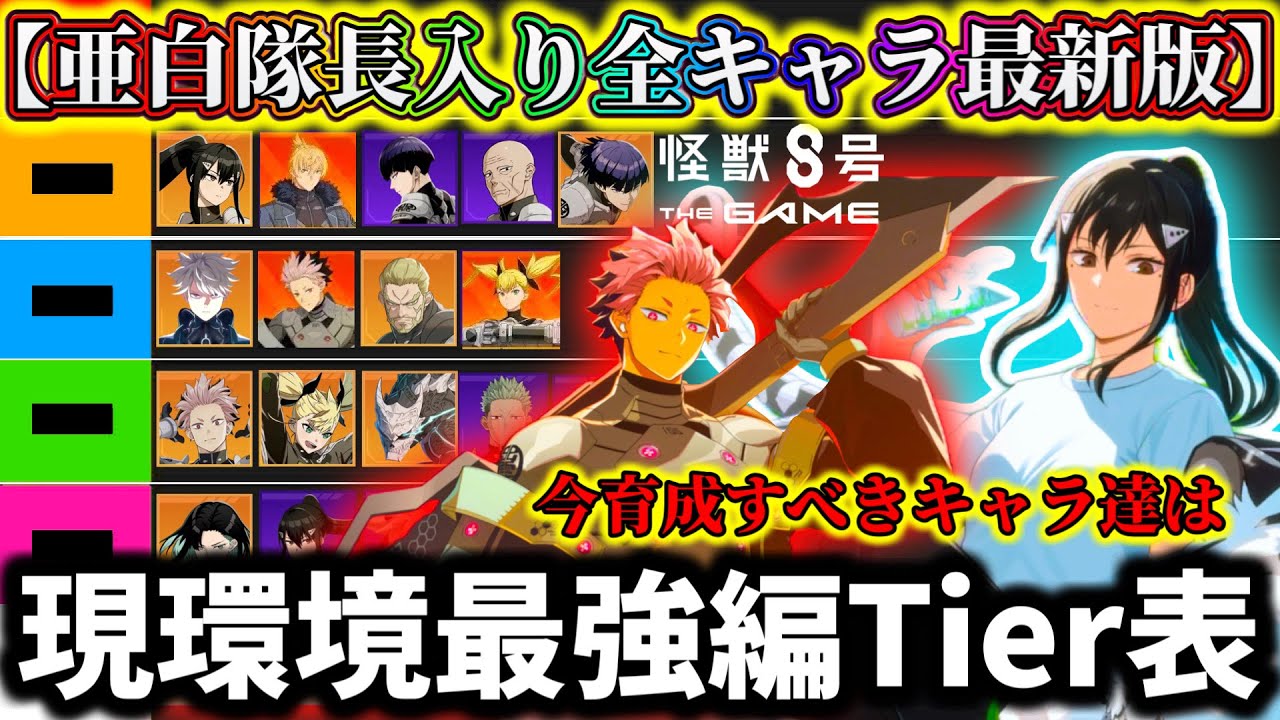 【怪獣8G】【亜白&伐虎入り最新版】現環境最強Tier表最強キャラランキング解説！育成優先すべきはコレです【怪獣8号 THE GAME】【新作ゲームアプリ】