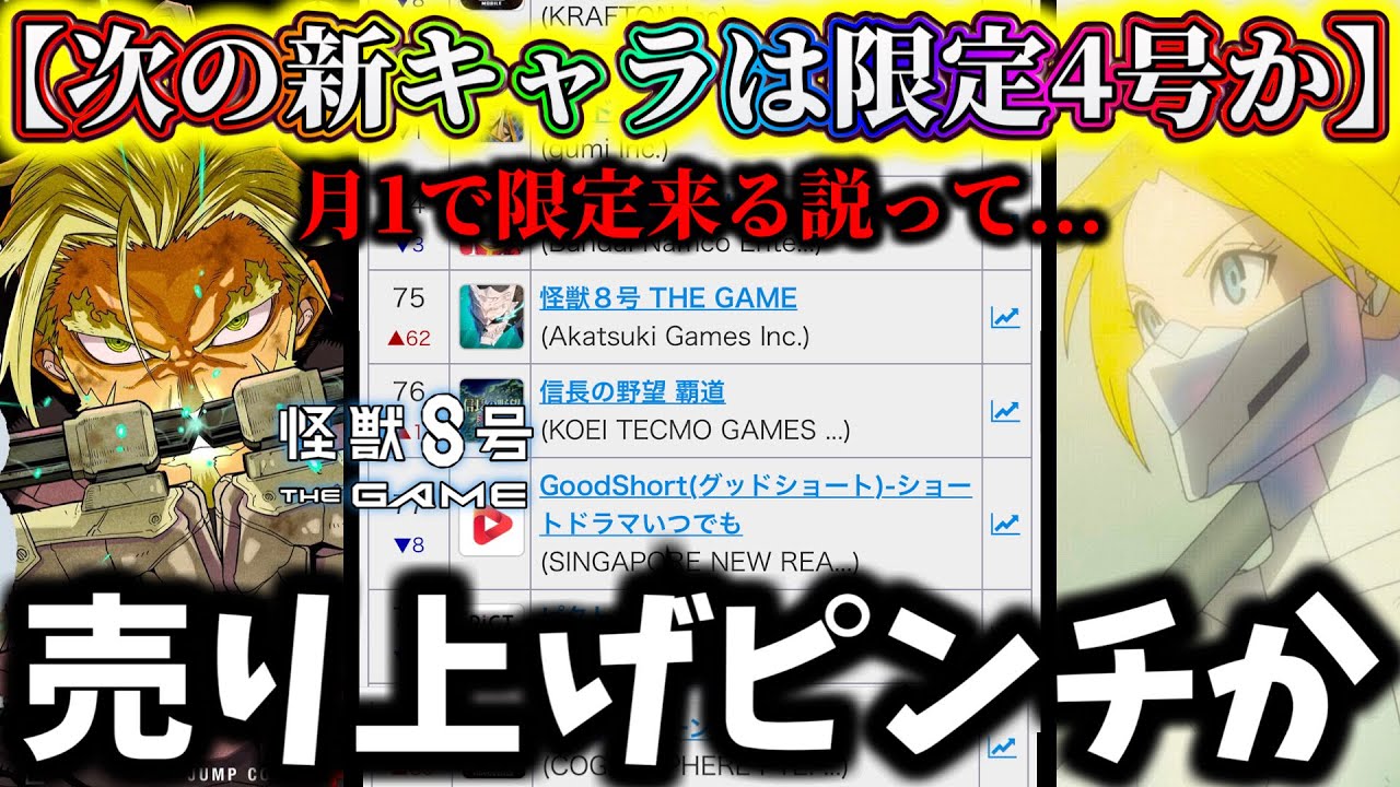 【怪獣8G】新イベントは多いが若功と亜白のセルランが...次の新キャラ限定4号スーツの〇〇が来る説...実装日は20日で決まり？【怪獣8号 THE GAME】【新作ゲームアプリ】