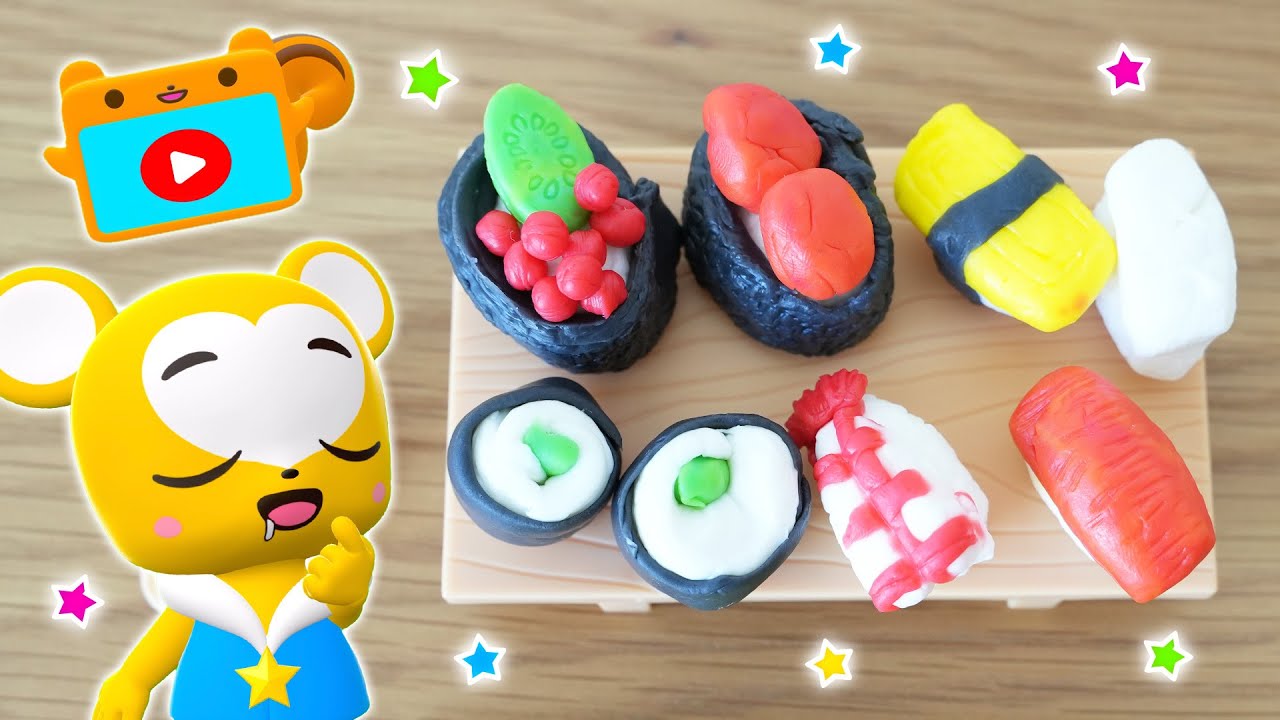 【おままごと】お寿司やさんごっこ！★おもちゃ★マグロ、いくら、えび★子供向け知育動画★赤ちゃん喜ぶアニメ