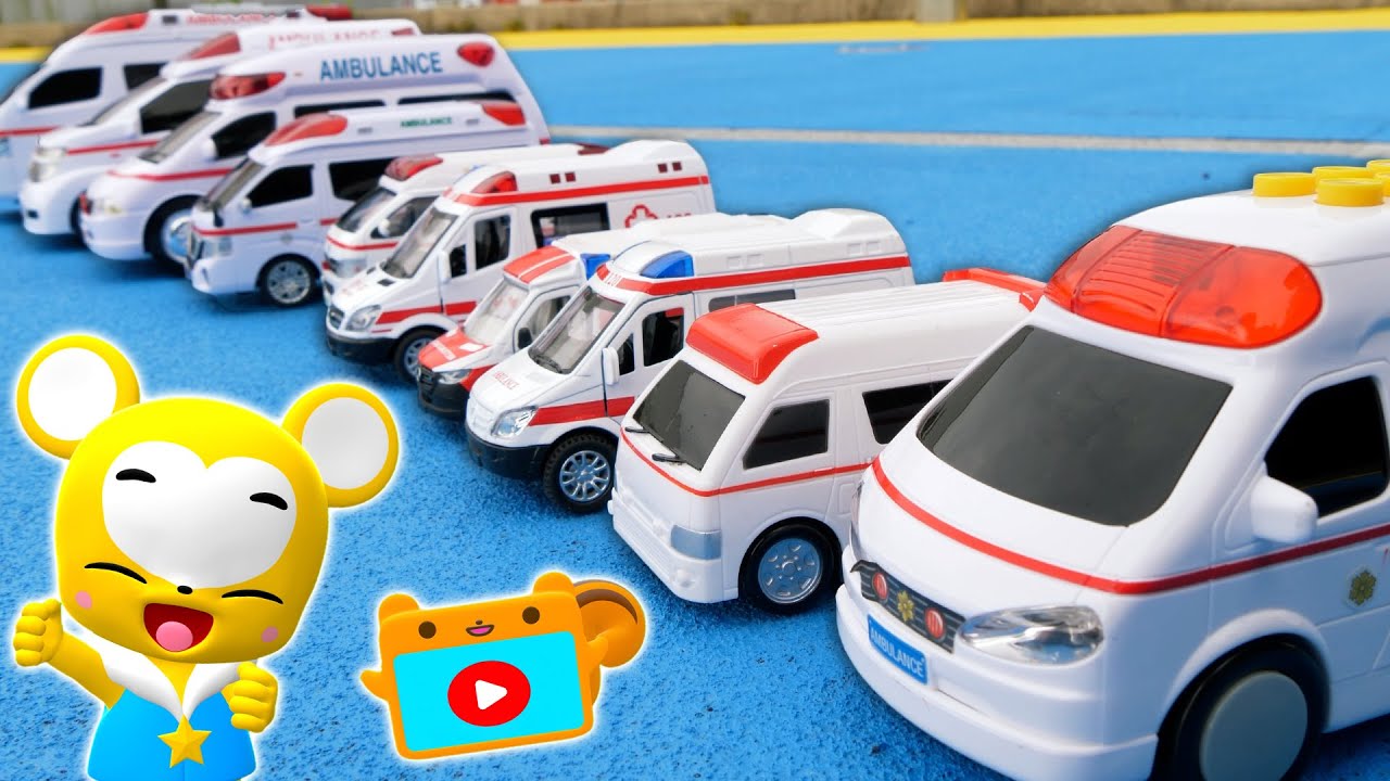 【おもちゃ】救急車かくれんぼ！トミカ★はたらくくるま・消防車・救急車・パトカー★乗り物 いっぱい 子供向け知育動画★赤ちゃん喜ぶアニメ,Tomica Cars
