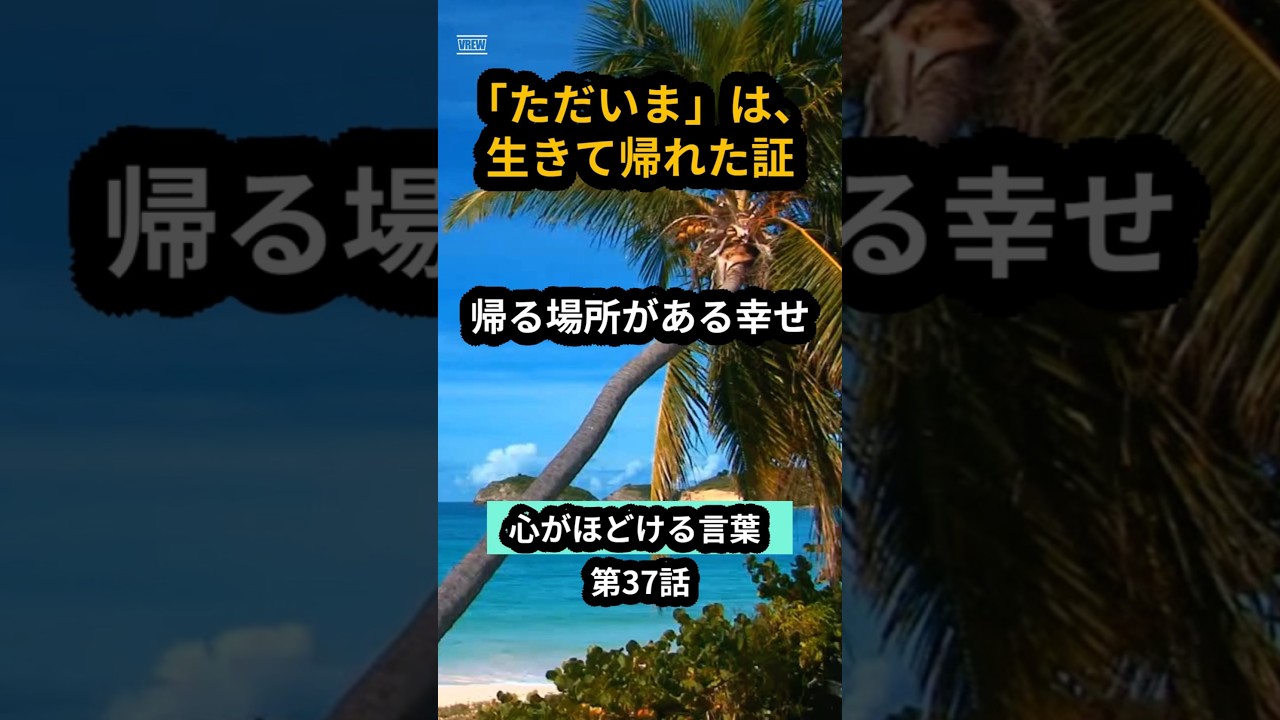 第37話「ただいま」は、生きて帰れた証 #名言 #いい言葉 #心に響く言葉