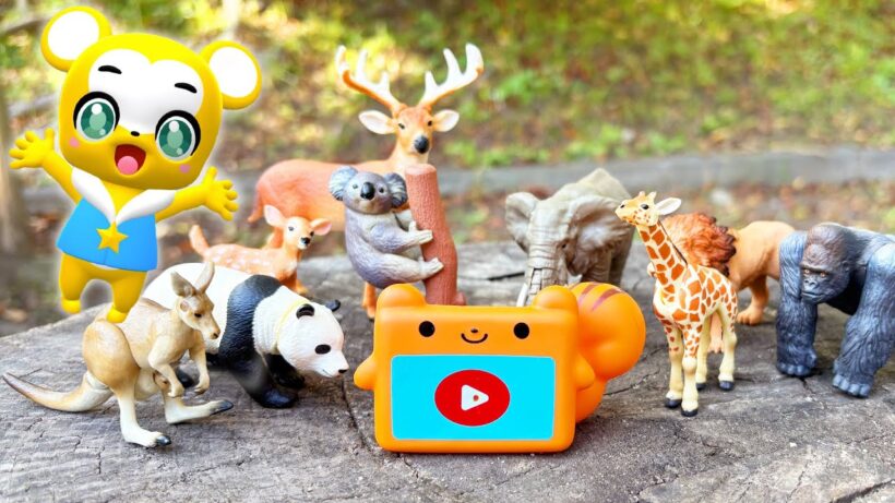 【おもちゃ】動物とタブリスを探そう★キリン、パンダ、ゴリラ、ゾウ★子供向け知育動画★赤ちゃん喜ぶアニメ