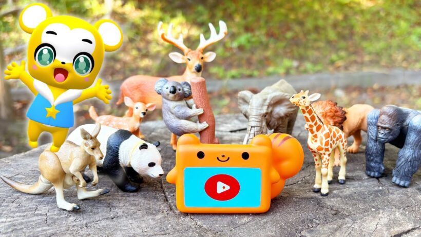 【おもちゃ】動物とタブリスを探そう★キリン、パンダ、ゴリラ、ゾウ★子供向け知育動画★赤ちゃん喜ぶアニメ