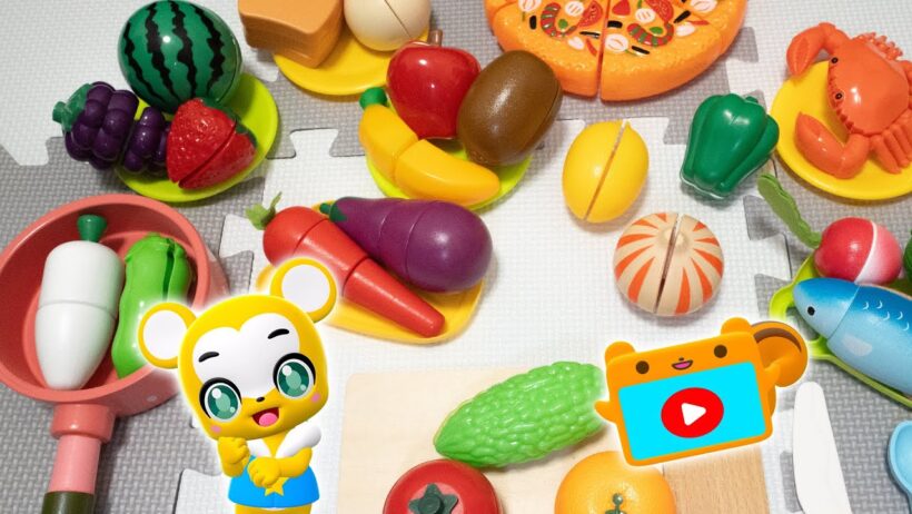【おままごと】野菜を切って数字を覚えよう！★おもちゃ★にんじん、ピーマン、なす、だいこん、トマト、じゃがいも★子供向け知育動画★生活習慣