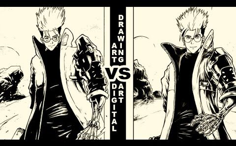 VASH THE STAMPEDE | DRAWING ART VS DIGITAL ART