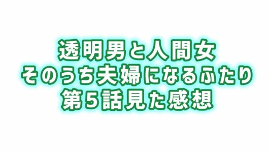 【一言でわかる】透明男と人間女〜そのうち夫婦になるふたり〜第5話見た感想