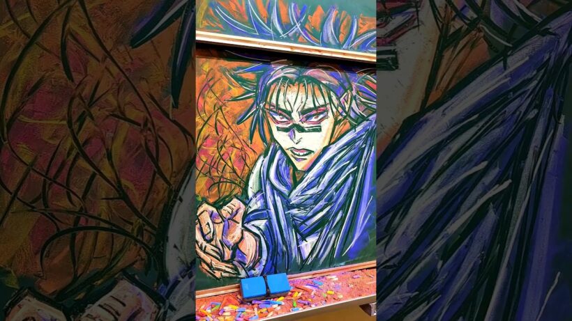 【黒板アート】チョークで 呪術廻戦 死滅回游 前編 脹相かいてみた   #呪術廻戦 #死滅回游  #脹相  #kinggnu #aizo   #chalkart  #黒板アート #チョークアート