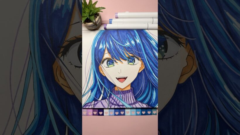 Drawing Akane Kurokawa💙✨|| Oshi No Ko|| #shorts #drawinganime #oshinoko #akane #推しの子