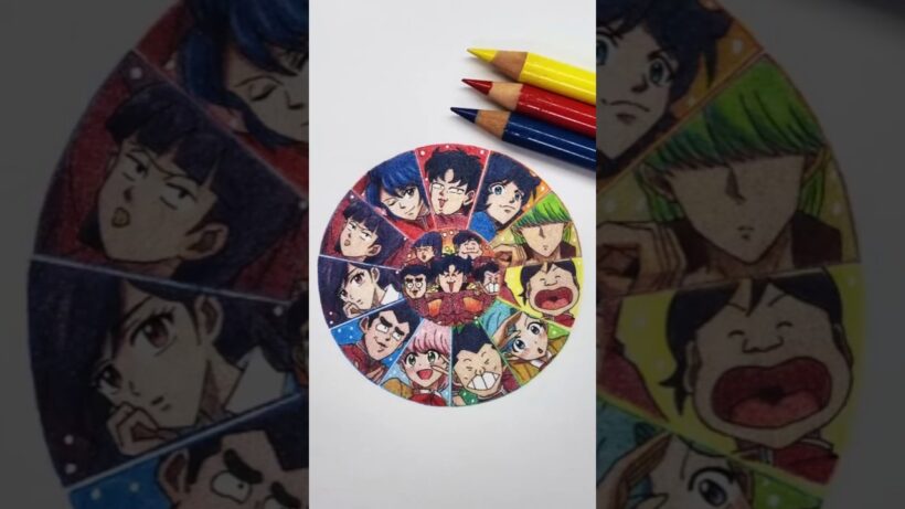 3色を混ぜてハイスクール奇面組を塗る！ #ハイスクール!奇面組 #HighSchool!Kimengumi #colormixing #colorwheel #anime