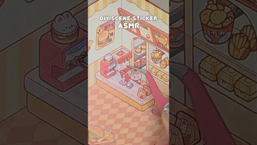 【ASMR】3Dシールでハンバーガー屋を作る🍔｜DIY SCENE STICKER