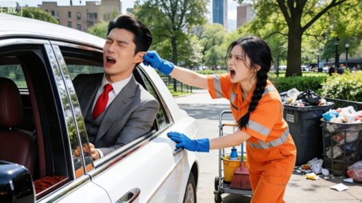 彼の母親以外、CEOがゴミをポイ捨てしても誰も責めなかったが、若い女性清掃員が彼の耳をつかんだ！恋が始まる！#恋愛