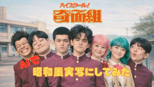 【ハイスクール奇面組】AIで昭和風実写にしてみた