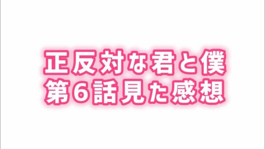 【過去の後悔と今に向き合う】正反対な君と僕第6話見た感想