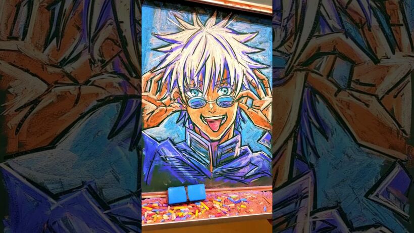 【黒板アート】チョークで 呪術廻戦 死滅回游 前編 五条悟かいてみた   #呪術廻戦 #死滅回游  #五条悟 #kinggnu #aizo   #chalkart  #黒板アート #チョークアート