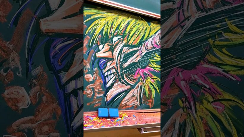 【黒板アート】チョークで 呪術廻戦 死滅回游 前編 禪院直哉×はいよろこんでかいてみた   #呪術廻戦 #死滅回游  #禪院直哉  #chalkart  #黒板アート #ドブカス